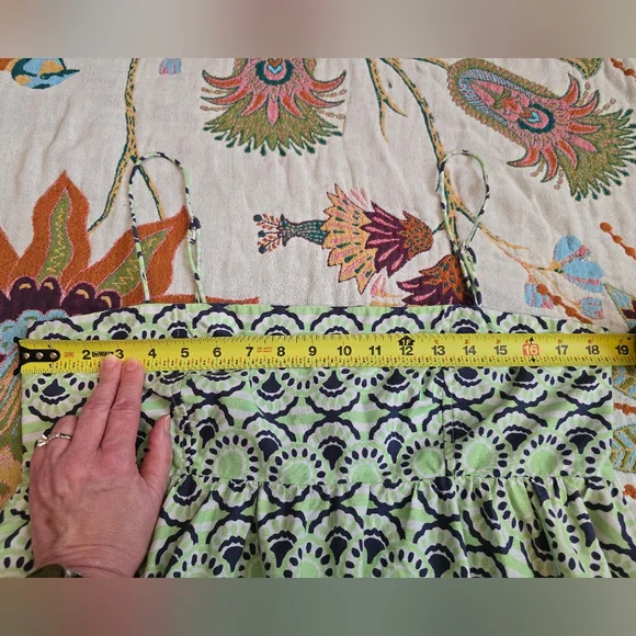 Anthropologie Maeve Blue, Green and White Mini Dress - Picture 9 of 14